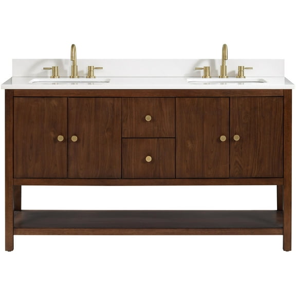 Avanity ZOE-VS61-WA Zoe 60" Free Standing Double Basin Vanity Set - Wood