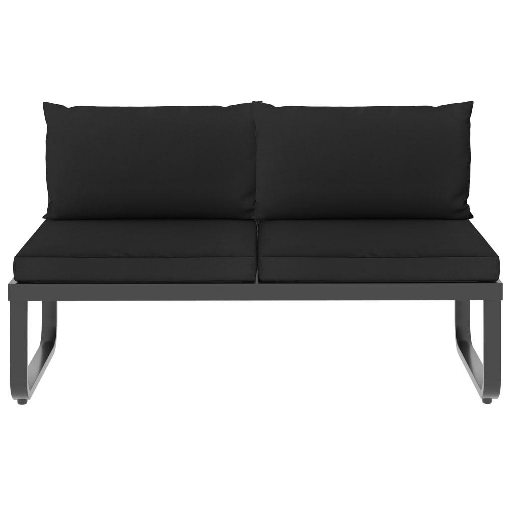vidaXL 4 Piece Patio Corner Sofa Set with Cushions Aluminum and WPC - image 2 of 11
