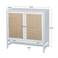 thumbnail image 5 of Topcobe Free Standing Storage Cabinet with Rattan Decor Doors, Elegant Accent Cabinet for Bedroom Living Room, White, 5 of 10
