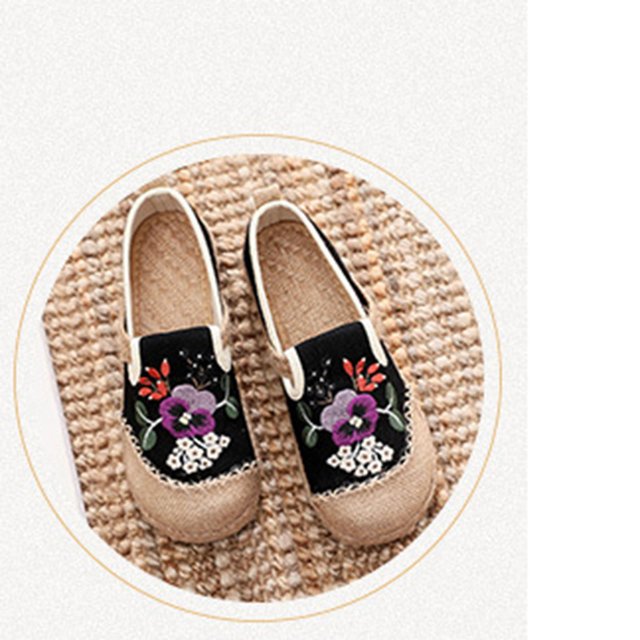 Zapatos planos de algodón con bordado a mano a juego de colores para mujer Wmkox8yii FOPL1139
