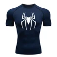 thumbnail image 1 of Men‘s Spider Print Compression Shirt  Quick Dry T-Shirt  Gym Running Jersey  Breathable Short Sleeve  Spring  Summer  M-3XL, 1 of 6