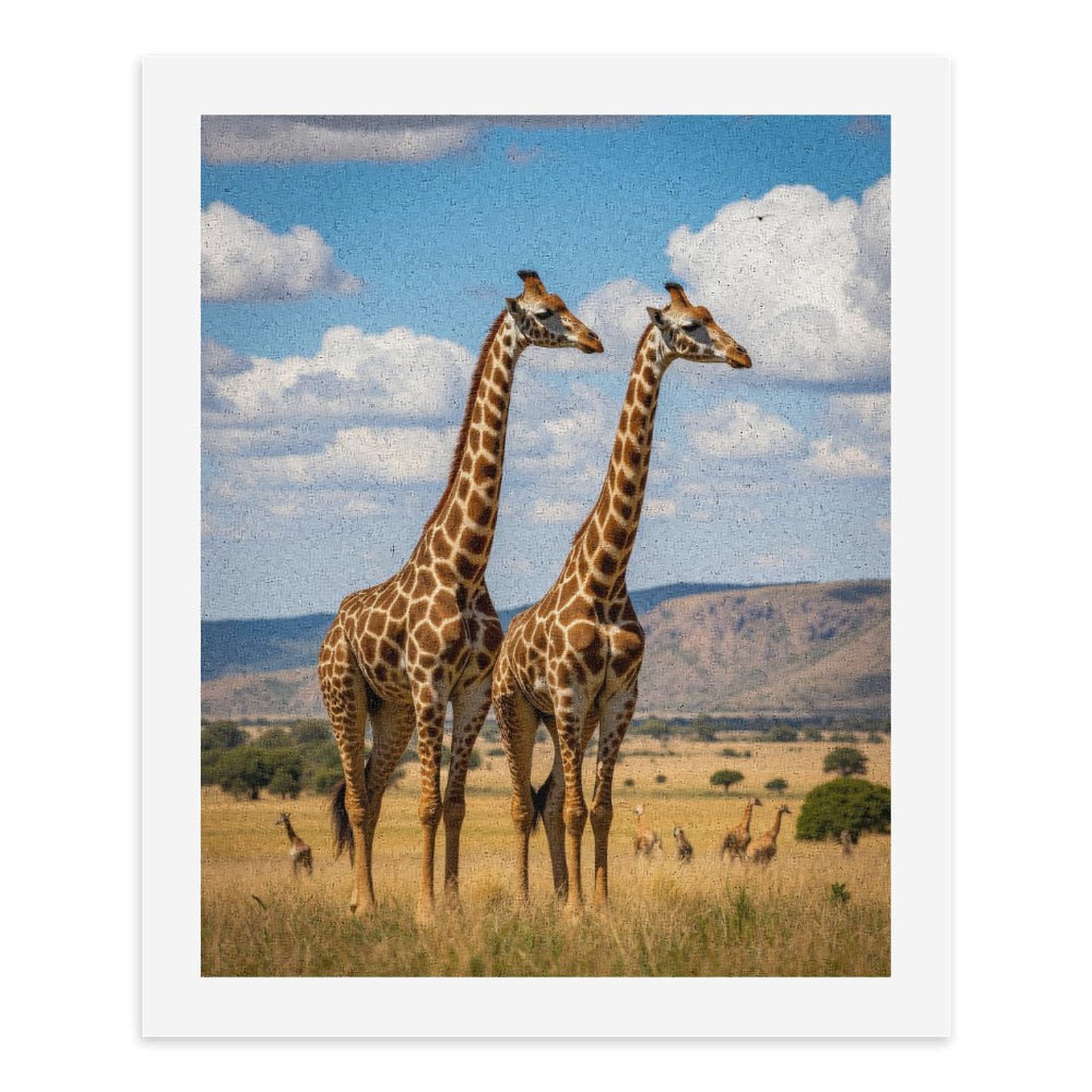 Paint by Numbers Kit for Adults, Giraffes Serengeti Landscape Clouds Paint by Numbers, Easy Paint by Numbers Kit for Adults Beginner, DIY Adult Paint by Number Kits on Canvas, Home Decor