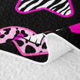 thumbnail image 5 of Feelyou Black Pink Bow Skull Quilt Full, Leopard Print Love Heart Stars Full Bedspread Sets, 3 Pieces, 1 Comforter and 2 Pillowcases, 5 of 7