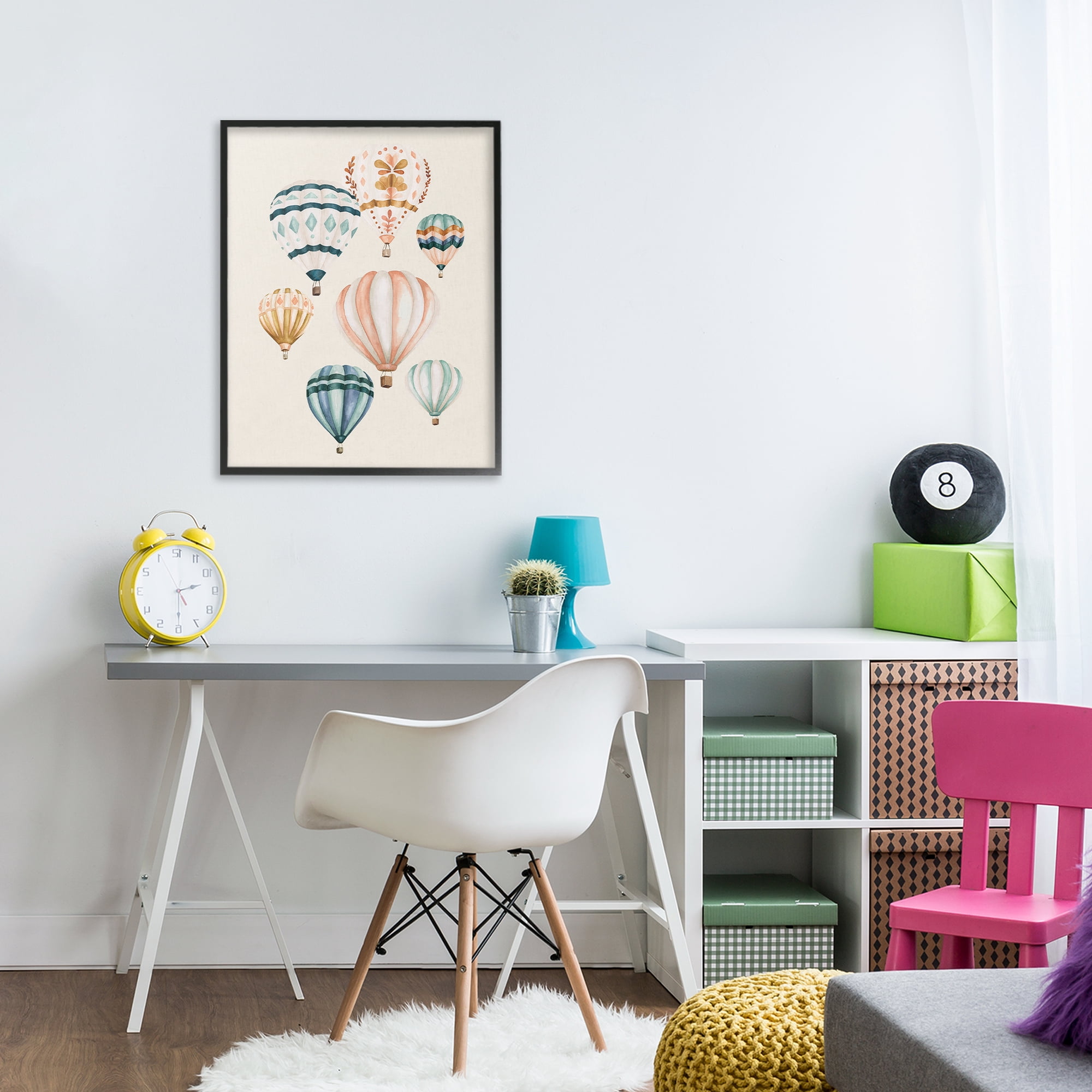 Stupell Industries Wanderlust Hot Air Balloons Black Framed Giclee Art, design by Bethany Sandoval