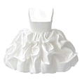 thumbnail image 5 of HJYCHN Dresses for Girls Spaghetti Strap Square Neck Party Dress with Pleated Bodice and Layered Ruffled Skirt for Kids Dress 7-8 Years, 5 of 9