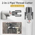 thumbnail image 5 of Integrated Internal & External Pipe Threading Tool, Pipe Thread Cutting Tool, Electric Drill Compatible Pipe Threader Kit, Pipes Thread Maker Tooll for Cutting & Pipe (2Sets*1/2"), 5 of 9