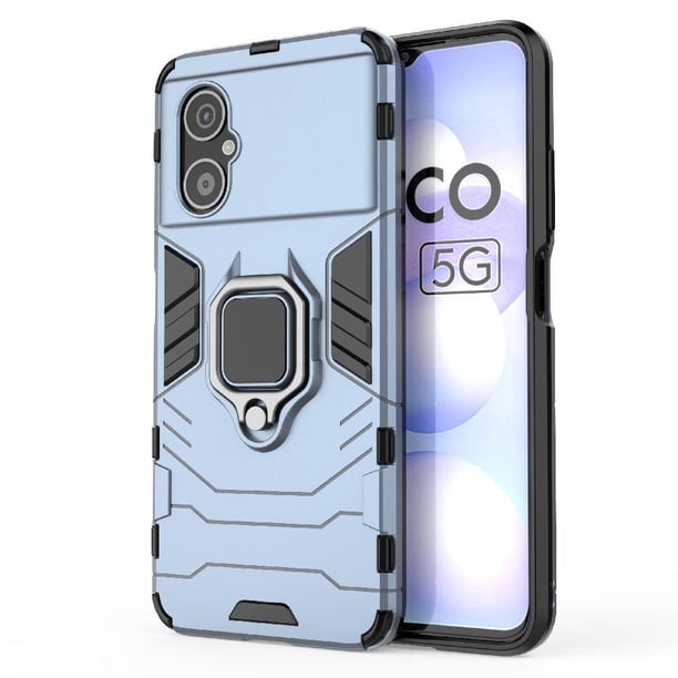 Funda para Xiaomi POCO M4 5G con Soporte Anillo Giratorio 360° y Protección Resistente a Golpes y Caídas