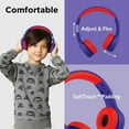 thumbnail image 3 of LilGadgets Connect+ Style Wired Kids Headphones with SharePort® Technology Foldable over-Ear with Built-in Microphone Blue/Red, 3 of 8