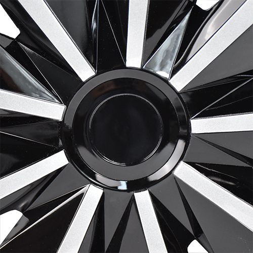 Hex Autoparts Hub Caps 15 inch Set of 4 fits R15 Tire & Steel Full Rim, Snap On Full Hubcaps Wheel Covers Universal for 15" Rims Black & Silver A-Type