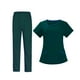 thumbnail image 5 of Conjunto de uniformes jinwen para mujer Jogger pantalones Elásticos Multibolsillos Talla S verde, 5 of 8