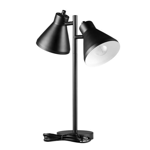 Novogratz x Globe Electric 18" Matte Black 2-Light Desk Lamp with Rotary Switch