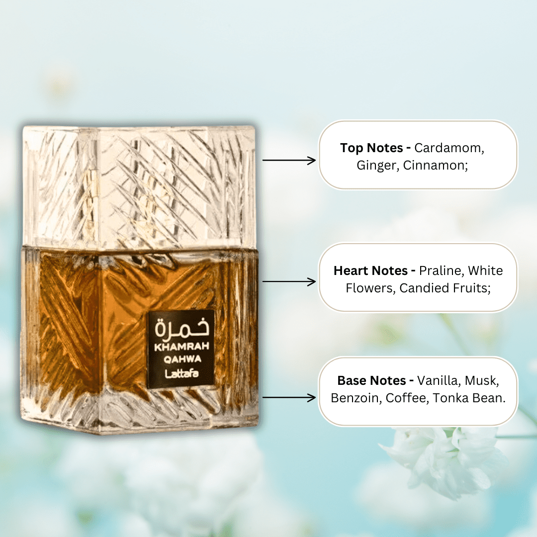 Khamrah Qahwa EDP 100ML by Lattafa & Yara Roll-On Perfume Oil CPO 10ML by Ard Al Zaafaran. (BUNDLE)