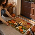 thumbnail image 5 of Fall Outdoor Rug,Fall Welcome Mat,Fall Pumpkin Maple Leaf Welcome Mat, Washable Crystal Velvet Floor Rug for Halloween Thanksgiving Home Porch Decor(C 15.75x23.62in), 5 of 7
