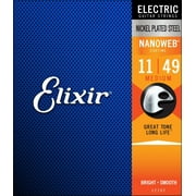 Elixir 12102 Nickel Plated Steel Electric Guitar Strings with NANOWEB, Medium 11-49