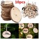 thumbnail image 1 of Luxtrada - 10 rodajas de madera sin terminar, rodajas de madera rústica redondas naturales, posavasos de madera de pino para bodas, decoración, adornos navideños y manualidades (4,8-6 cm), 1 of 8
