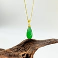 thumbnail image 5 of 14K Gold Vintage Jade Necklace, Natural Agate Waterdrop Pendant, Classic Jewelry Gift for Women, 5 of 5