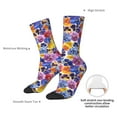 thumbnail image 2 of Yiaed The Garden Tricolor Pansy Flower Print Great elasticity Crew Socks Sports socks for Men and Women, 2 of 5