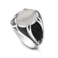 thumbnail image 2 of harmtty Men Ring Retro Rhinestone Inlaid Alloy Men Vintage Double Swords Finger Ring Jewelry for Party, 2 of 8