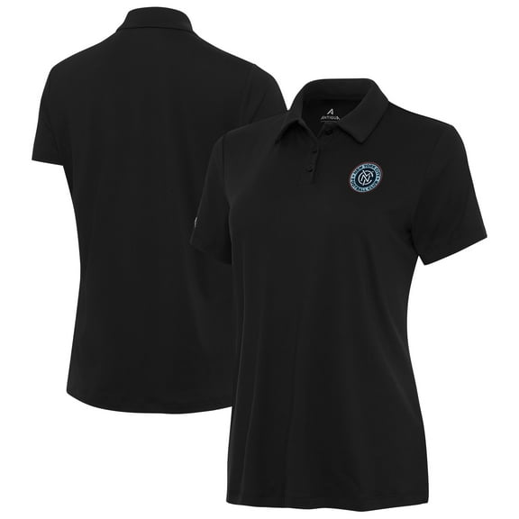 Women's Antigua Black New York City FC Reprocess Polo
