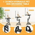 thumbnail image 4 of 24" Hydraulic Lift Dog Grooming Table, 360° Rotating Round Desktop Pet Grooming Table for Small Dogs, Heavy Duty Height Adjustable with Overhead Arm Dog Grooming Station, Black, 4 of 7
