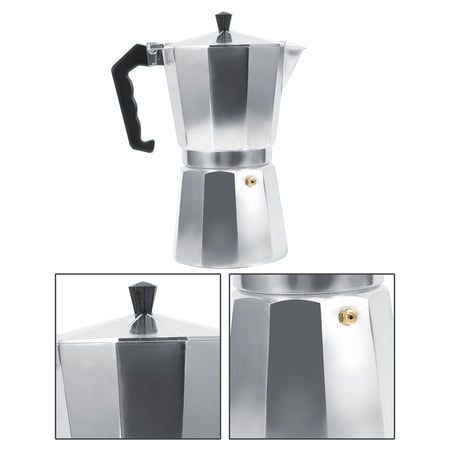 Riousery Aluminum Stovetop Espresso Coffee Maker, 600ML 12-Cup Moka Pot for Home and Office, Italian Type Silver