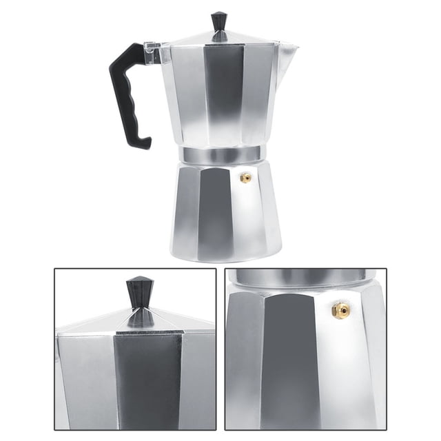 M Buder Cafetera Moka de Aluminio Tipo Italiano Estufa Uso Hogar Oficina 600ml / 20.28 oz