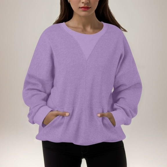XINXIAOO Women's Sweatshirt Long Sleeve Sweatshirt Pullover Tops for Women Purple Sweatshirt Women Winter Fashion Sweatshirts for Women Trendy