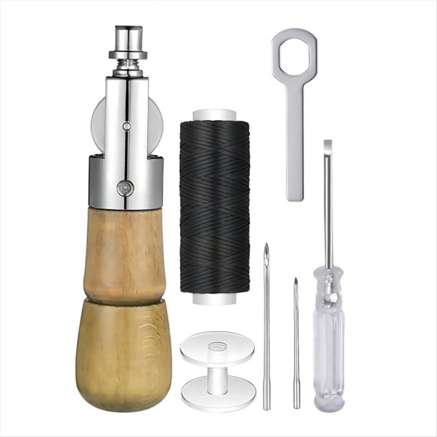 Juego de Herramientas de Costura para Acolchar Automáticamente para Manualidades en con 2 Agujas de Repuesto y Manejar de Madera para Carpintería