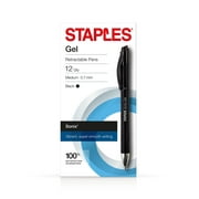 Staples Sonix Retractable Gel-Ink Pens Medium Point Black Dozen (13561-CC) 651254