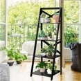 thumbnail image 2 of Giantex Modern 4-Tier Ladder Shelf, Free Standing Wooden  Bookcase, Organizer Shelf for Living Room Kitchen Office, Black, 2 of 6
