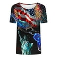thumbnail image 4 of VerPetridure 4th of July Shirts for Women Funny Short Sleeve Crew Neck Blouse Patriotic American Flag T Shirt, 4 of 4