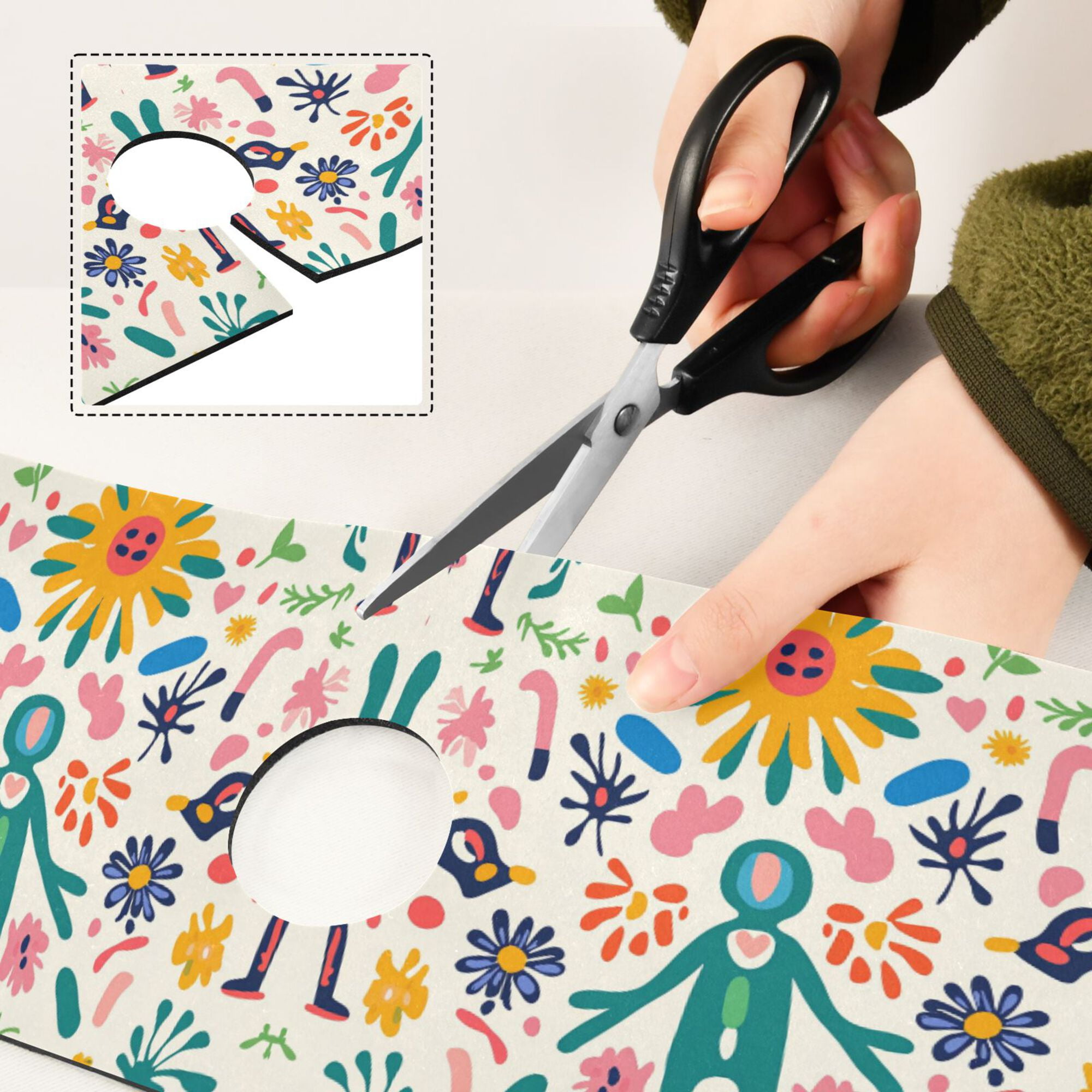 Yayeee Faucet Mat for Kitchen Sink 30" Diatomite Long Splash Guard Pad, Abstract Floral