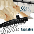 thumbnail image 4 of Rail de Rideau Flexible et Flexible, Monté au Plafond Ou au Mur, Rail de Rideau Coulissant Noir Courbé Robuste pour VR 5 Mètres, 4 of 5