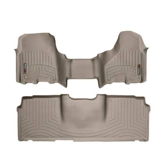 WeatherTech Custom Fit FloorLiners compatible with Ram 2500/3500, Ram Truck 2500/3500 - 1st Row Over-The-Hump & 2nd Row, Tan