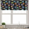 thumbnail image 3 of Ambesonne Space Valance & Curtain, UFOs and Abstract Planet, 55"x36", Multicolor, 3 of 6
