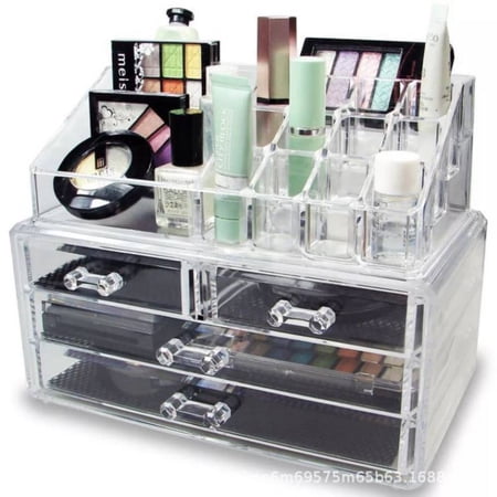 COSMETIQUERO ACRÍLICO TRANSPARENTE ORGANIZA TUS COSMÉTICOS