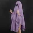 thumbnail image 4 of Wuxian Boys Girls Halloween Clothing Robe Cute Funny Print Solid Color Ankle-Length Fancy Party Dress Up Robe Hooded Coat,Purple,5-6 Years, 4 of 8