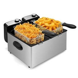 Puseky Electric Deep Fryer 2.5 L Oil Capacity Cool Touch Sides Easy To Clean Deep Fryer with Basket for Home Use Nonstick Basket Walmart