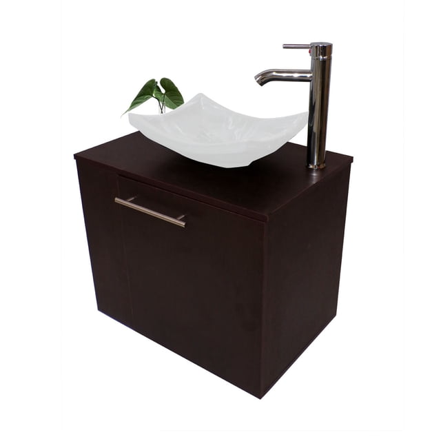 Gabinete para baño DECOMOBIL con Lavamanos y Monomando Izquierdo WENGUE