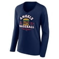 thumbnail image 2 of Women's  Navy Los Angeles Angels Big A Burger V-Neck Long Sleeve T-Shirt, 2 of 3