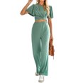 thumbnail image 4 of xiaxaixu Tenues Décontractées pour Femmes Tops à Manches Courtes + Pantalons, 4 of 9