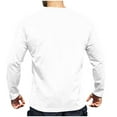 thumbnail image 4 of RYRJJ Men's Long Sleeve Shirts Soft Cotton Tees Tops Crew Neck Classic Fashion Casual Workout Athletic T-Shirt(White,L), 4 of 4