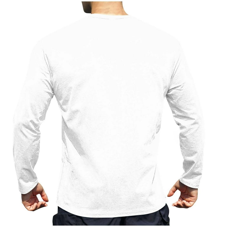 Men's Long Sleeve Thermal Tops Waffle Crew Neck Shirt Fashion Fall