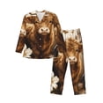 thumbnail image 1 of Balery Adorable Calf Butterflies Champagne Pijama para Hombre de Dos Piezas con Manga Larga, Conjunto de Dormir y Descanso Suave con Bolsillos-X-Large, 1 of 7