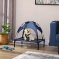 thumbnail image 2 of PawHut Lit pour Animal Surélevé et Rafraîchissant avec Auvent pour Petits Chiens, Bleu Foncé, 2 of 10