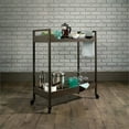 thumbnail image 3 of Sauder North Avenue Metal Framed Wood Serving and Bar Cart, Smoked Oak Finish, 3 of 8
