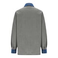 thumbnail image 4 of Tiweut Women Long Sleeve Shirts Lapel Denim Trim Button Down Open Front Ladies Tops, 4 of 5