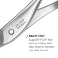 thumbnail image 5 of GERMANIKURE Professional Cuticle Trimmer Scissors - FINOX Stainless Steel Manicure Tools in Leather Case - Ethically Made in Solingen Germany - 4703, 5 of 8