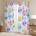 thumbnail image 2 of Homewish Cartoon Mermaid Pattern Black Out Curtains,Watercolor Ocean Sealife Curtains Pack of 2 (42x63 Each),Colorful Bedroom Curtains For Girls Teens,Luxury Bedroom Decor, 2 of 6