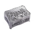 thumbnail image 2 of HaoXun Vintage Metal Jewelry Box with Last Supper Engraving - Catholic Rosary Case for Necklace Storage | Durable Alloy Eucharistic Box with Soft Lining | Religious Gift for Collectors, 2 of 9